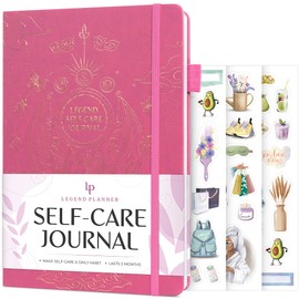 Legend Self-Care Journal – Guided Daily Reflection Journal to Support Mental & Physical Health – Daily Mood, Meditation & Personal Development Notebook – 7.1x10.5”, Lasts 3 Months (Violet Blossom - Gold foil)