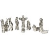 Nativity Set Mini Pewter Figurine 10 pc Set w/ Velvet