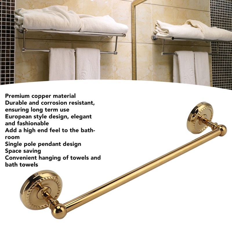 All Copper Bathroom Towel Bar European Style Wall Mounted Towel