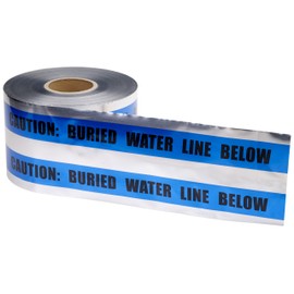 Mutual 17774 Polyethylene Underground Water Line Detectable Marking Tape, 1000' Length x 6" Width, Blue