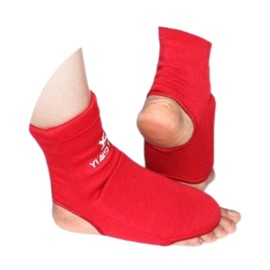 Jjoias Taekwondo Boxing Foot Protector Gear, Martial Arts Training Sparring Instep Guards Muay Thai Kung Fu Tae Kwon Do TKD Feet Gear Support for Men Women Kids (Red,Medium)