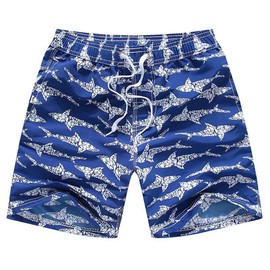 FedMois Boys Swimming Trunks Quick Dry Beach Shorts Boardshorts, Blue, 5-6 Years