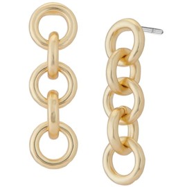 Lucky Brand Women's Chain Linear Earring, Gold, One Size