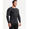 NELEUS Men's 3 Pack Compression Shirt Athletic Running Shirts,5029,Black/Grey/Navy,Blue,XL