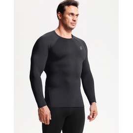 NELEUS Men's 3 Pack Compression Shirt Athletic Running Shirts,5029,Black/Grey/Navy,Blue,XL