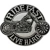 Ride Fast Live Hard Patch Iron On Sew On Motorcycle