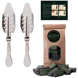 Absinthe Sugar Cubes | 2x Absinthe Spoons Classic | Stainless Steel | 19th Century Design