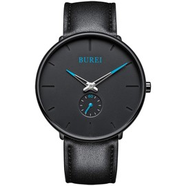 BUREI Men's Watch, Black, Simple, Stylish, Popular, Stylish, Brand, Waterproof, Men's Watch, blue, Simple