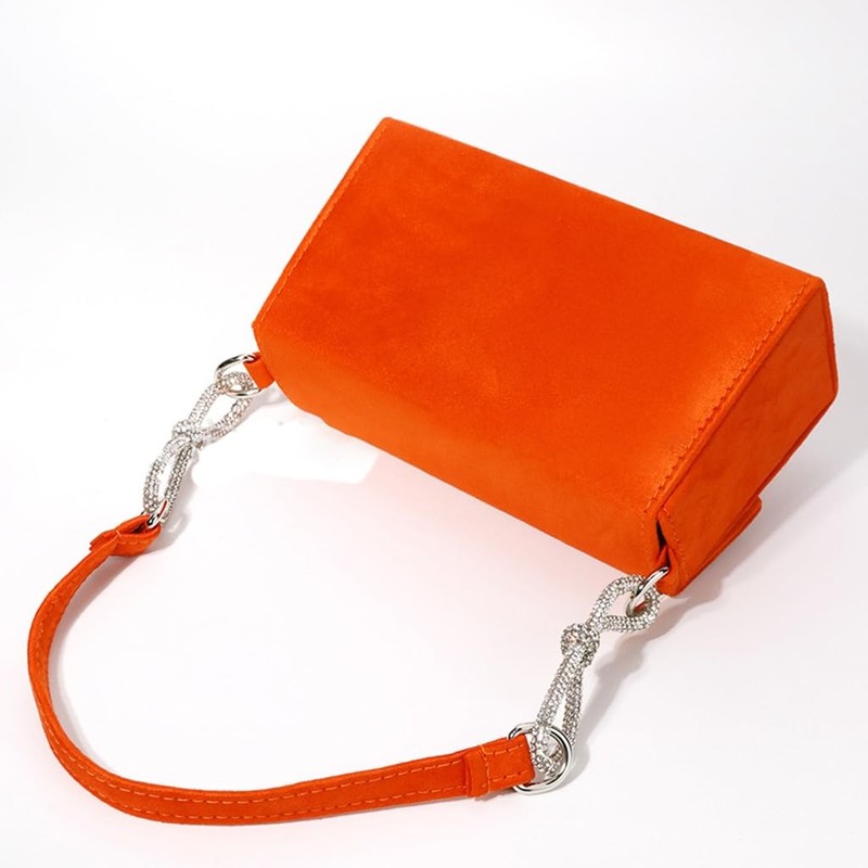 TQUXNGA Abendtasche mit schimmernden Strasssteinen, Schleife, französisch inspiriert, kleine quadratische