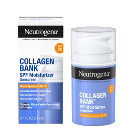 Neutrogena Collagen Bank Face Moisturizer with SPF 30 Sunscreen, Daily Anti-Aging Face & Neck Collagen Cream with Micro-Peptide & SPF to Support & Defend Skin’s Natural Collagen, 2.7 fl oz