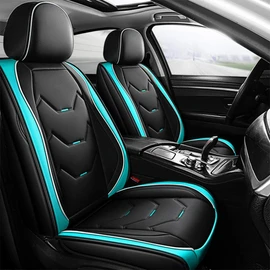 otoez Universal Leather Car Seat Covers 5 Seat Full Set Automotive Seat Protector Replacement Compatible with Most Honda Toyota Chevy Ford, Vehicles, Sedens, Trucks, SUVs (Green+Black,No Pillows)