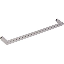 Rockwell Security 24" Square Corner Single Side Towel Bar in Polished Chrome Finish for Glass Shower Doors