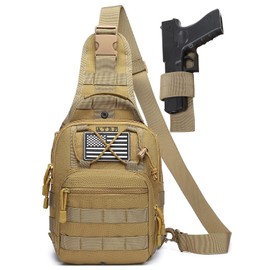 ATBP Small Tactical Sling Backpack Bag Holster One Over Shoulder Bag Pack Men With Universal Holster