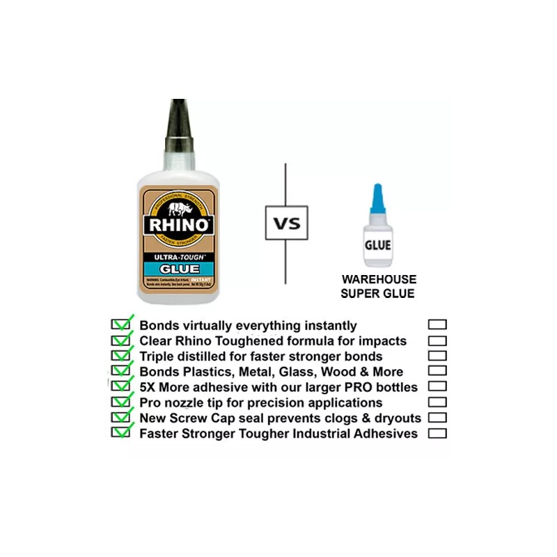 Rhino Glue Ultra Kit, Heavy Duty 80 Gram Clear