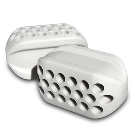 Jawline Facial Exerciser by Jawfit – 1 Pair of Medical Grade BPA FREE Silicone Jaw Exerciser for Beginner & Advanced Users - Jawline Sculptor & Jawline Shaper (2nd Generation) (White)