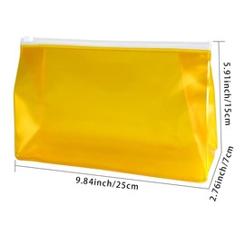 TSA Approved Frosted PVC Clear Toiletry Bag, TSA Approved Plastic PVC Makeup Pouch with Zipper, 9.84 x 5.91 x 2.76 inches, Yellow for Carry-on Travel Essentials (yellow)