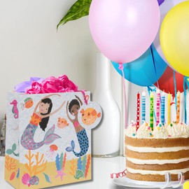 Glick Luxury Mermaid Gift Bag - Medium Size, 200 x 225 x 100mm, Multi-colour