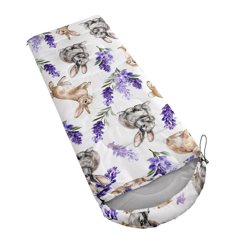 AILONEN Cute Bunny Camping Sleeping Bag for Adults Kids,Warm &