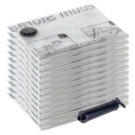 Vacuum Storage Bags 12 Jumbo, Space Saver Bags with Travel Hand Pump, Compression Airtight Sealer Bags for Clothes, Bedding, Pillows, Comforters, Blankets