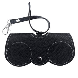 Nounex21 - Premium Sunglasses Protective Case, Portable Glasses Case, Fashion Sunglasses Holder, Soft PU Leather, 12 Colors, black