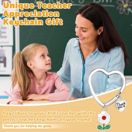 Ninivi Teacher Gifts Keyring, Thank You Teacher Gifts, Best Teacher Gifts for Women, Teacher Leaving Gifts from Kids, Nursery Teacher Appreciation Present for Birthday Graduation Thanksgiving (White)