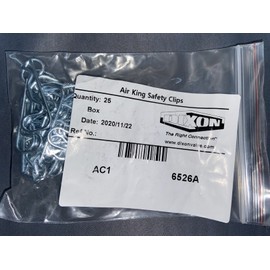 Dixon Air King AC1 Air Hose Fitting,Steel Standard Safety Clip, 5/64" Wire Dia. 25pc.