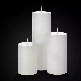 Shihanee Set of 6 Pillar Candles and Glass Cylinder Vases Clear Cylinder (White)