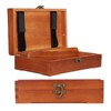Wooden Sketching Pencil Box Antique Solid Wood Square Children Stationery