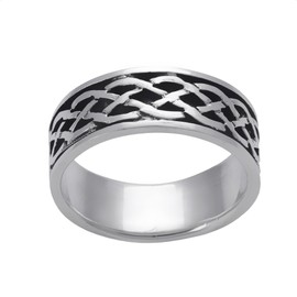 Silverly Frauen Männer .925 Sterling Silber Unisex Oxidiertes Keltisch Knoten Unendlichkeit Hetero Band Ring