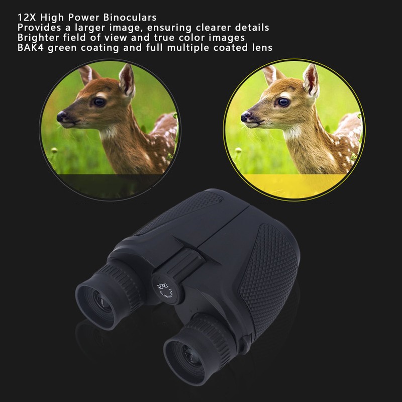 12X 25mm Binoculars High Power HD Pocket Size Telescope BAK4