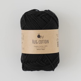 Knitworm Wool Wool 1 Ball Hug Cotton Thick 1.1 oz (30 g) (Approx. 84 m) 100% Cotton, Made in Japan (12. Black)