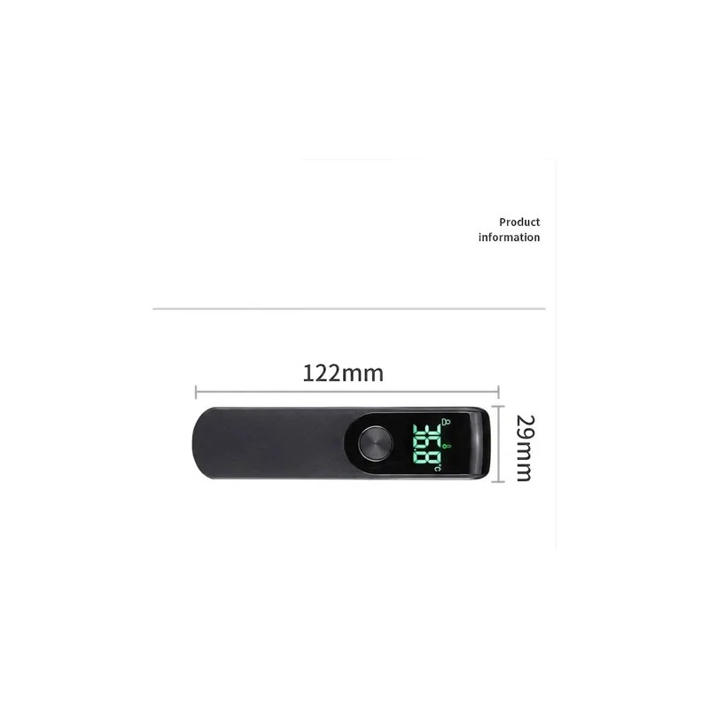 Termómetro Digital Infrarrojo Temperatura Led Frente Negro