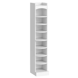 YATINEY 9-Tier Tall Shoe Rack, Wooden Shoe Storage Organizer, Narrow Shoe Cabinet with Removable Shelves for Small Spaces, Holds 18 Pairs of Shoes, for Entrance, Hallway, White SS02WT
