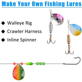 40pcs DIY Lure Making Set Colorado Spinner Blades Fishing Lures Spinner baits Spoons Walleye Rig Trout Salmon Bass Fishing