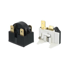 sourcing map PTC Refrigerator Starter Relay 4.7 Ohm 3 Pin and 110V-1/6HP-Middle Terminal Freezer Overload Protector for Fridge Cooler Compressor