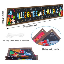 HOWAF Alles Gute Zum Schulanfang Banner First Day of School Decoration Fabric Banner First Day of School Decoration for School Child Decoration for School Boy Girl 1st Day of School Decoration 270 x