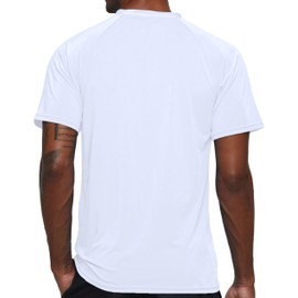 YuKaiChen Men's UV Protection Swimming Shirt Men's Swimming Shirt Quick-Drying Breathable Sun Protection Shirt Rash Guard Shirt with UPF 50+ for Water Sports, White, L