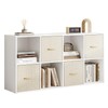 8 Cube Storage Organizer - Solid Wood Bookshelf with 4