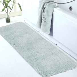 Walensee Large Bathroom Rug (24 x 72, Aqua) Extra Soft and Absorbent Shaggy Bathroom Mat Machine Washable Microfiber Bath Mat for Bathroom, Non Slip Bath Mat, Luxury Bathroom Floor Mats