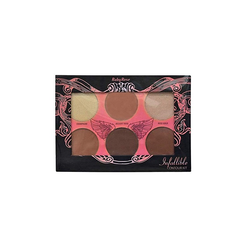 Paleta de Contornos, iluminador, rubor, bronzer Infalible de Ruby Rose