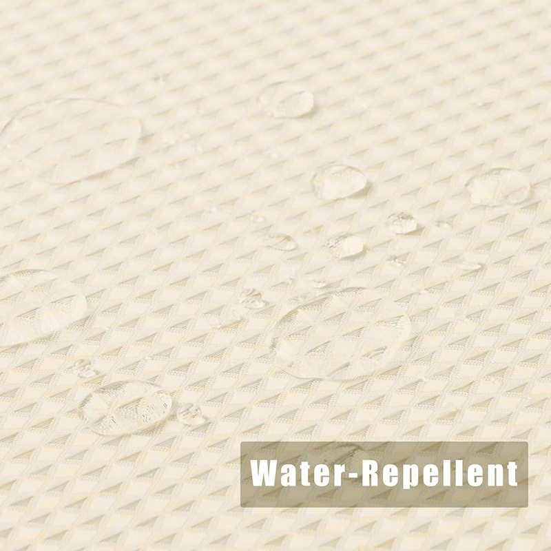 Extra Long Beige Shower Curtain 84 Inch Length,Waffle Weave Textured