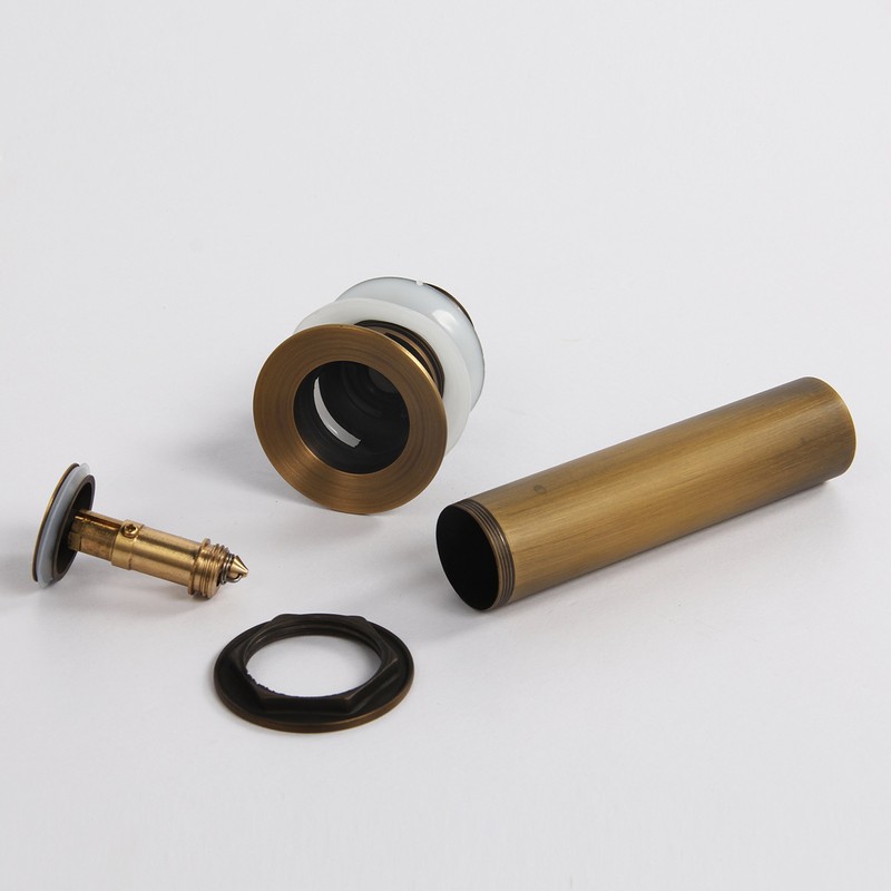 Wellsum Bathroom Toilet Antique Solid Brass Pop up Drain Sink