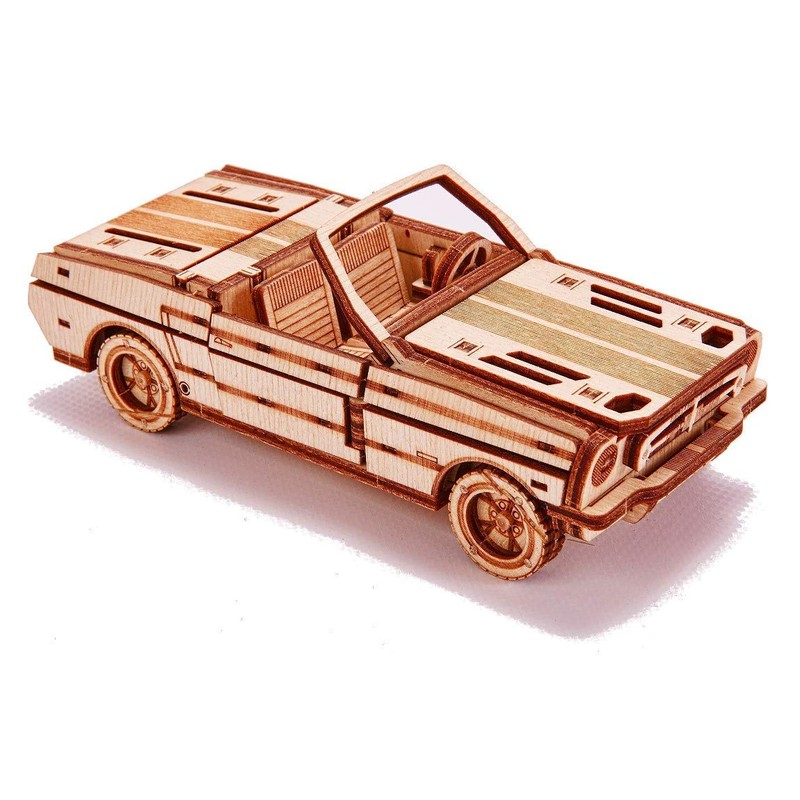 Wood Trick 3D Mechanical Model Kit Cabriolet Car Wooden Puzzle,