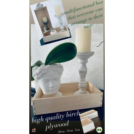 Moood Storage Box 30 x 15 x 7 cm - Decorative Box Wooden Box Organiser Box Birch Plywood with Finger Join Connection