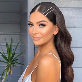 16 Pieces Rhinestone Bobby Pins, Fancy Metal Hair Clips, Crystal Shiny Barrettes, I S X Shaped Diamond Hair Accessories for Women Girls Wedding Prom Party (Silver)