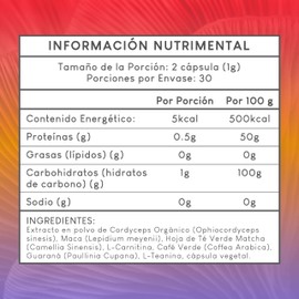 Booster Blend | Blend Adaptógeno | Preentreno Natural | Termogénico Natural | Energía Extra | Aceleración del Metabolismo | Mejora el Rendimiento Físico | Lalun Organic | 60 Cápsulas de 500 mg. c/u
