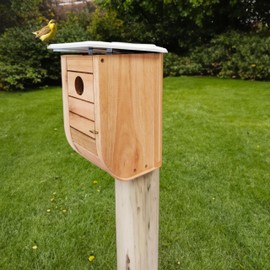 Nordic Habitat Modern Bluebird House with Teakwood Finish