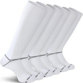 FYTUTESE 3 Pack Soccer Softball Baseball Socks Football Socks Youth Men and Women White Medium