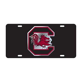 South Carolina Gamecocks Black Mirrored License Plate Tag