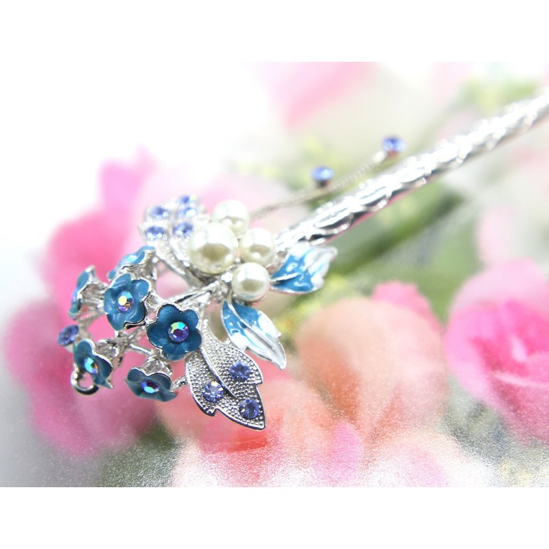 Miaomyao Kanzashi Hair Ornament, Kimono, Pearl, Bijou, Flower, Bouquet, Hair